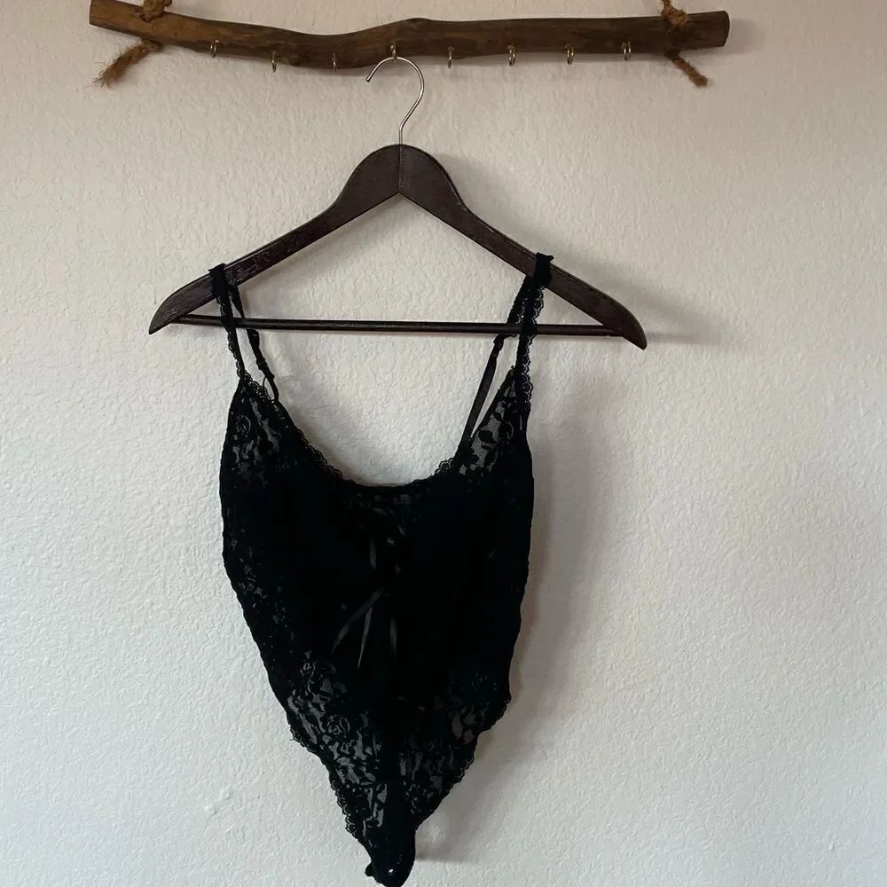 Black lingerie teddy